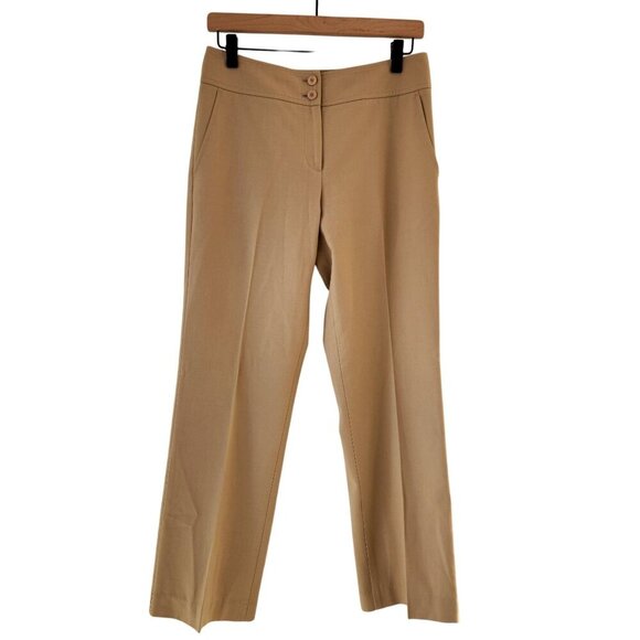 Talbots Khaki Trousers Pants Classic Straight Leg Professional Career Women's 2 - Picture 1 of 7